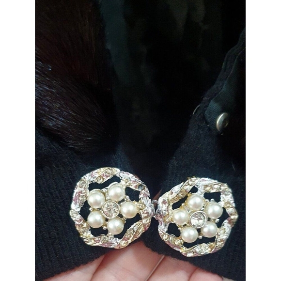 VINTAGE BLACK Fancy Fur jacket by Hadley Sze S - Picture 9 of 15